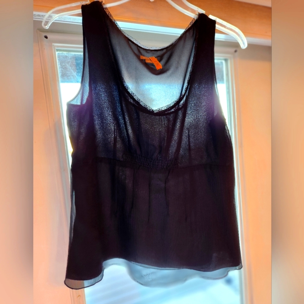 Black Sleeveless Blouse - Medium
